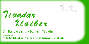 tivadar kloiber business card